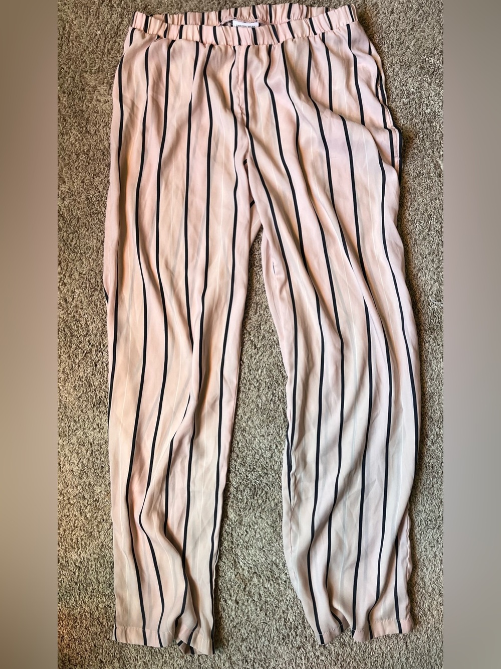 Tabitha Webb Pink and Black sheer Striped Sleepwear Pants